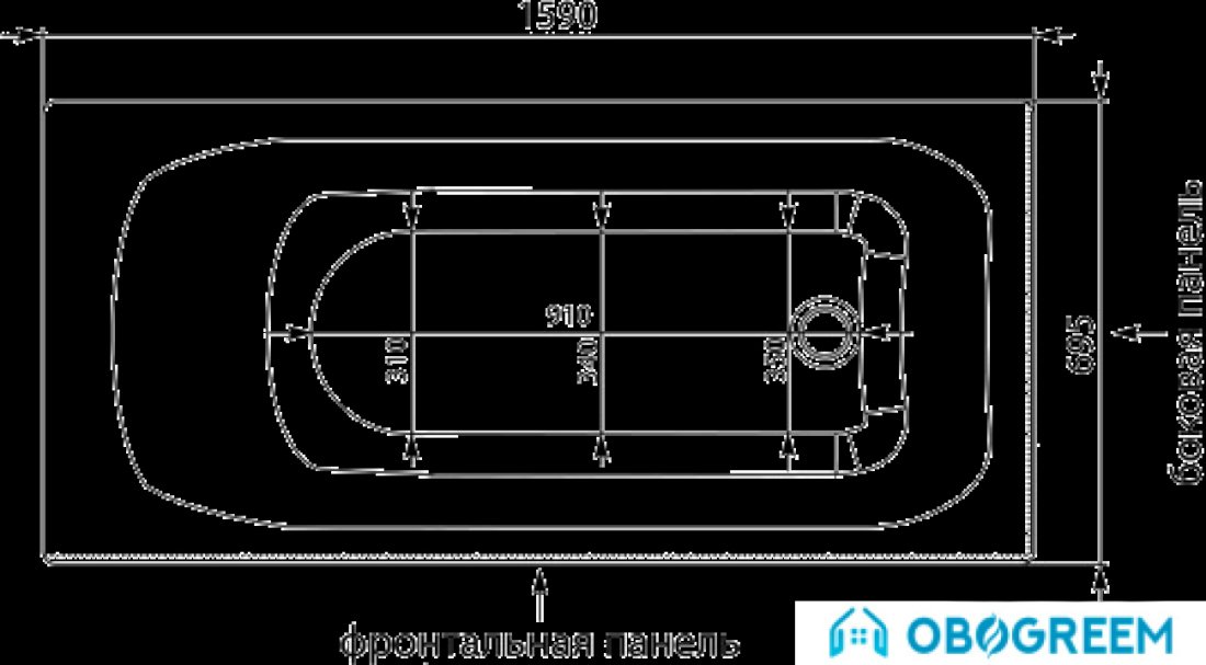 Ванна Aquanet Roma 160x70