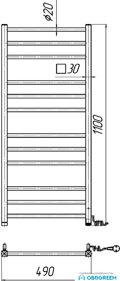 Полотенцесушитель Марио Премиум Классик-I 110x49