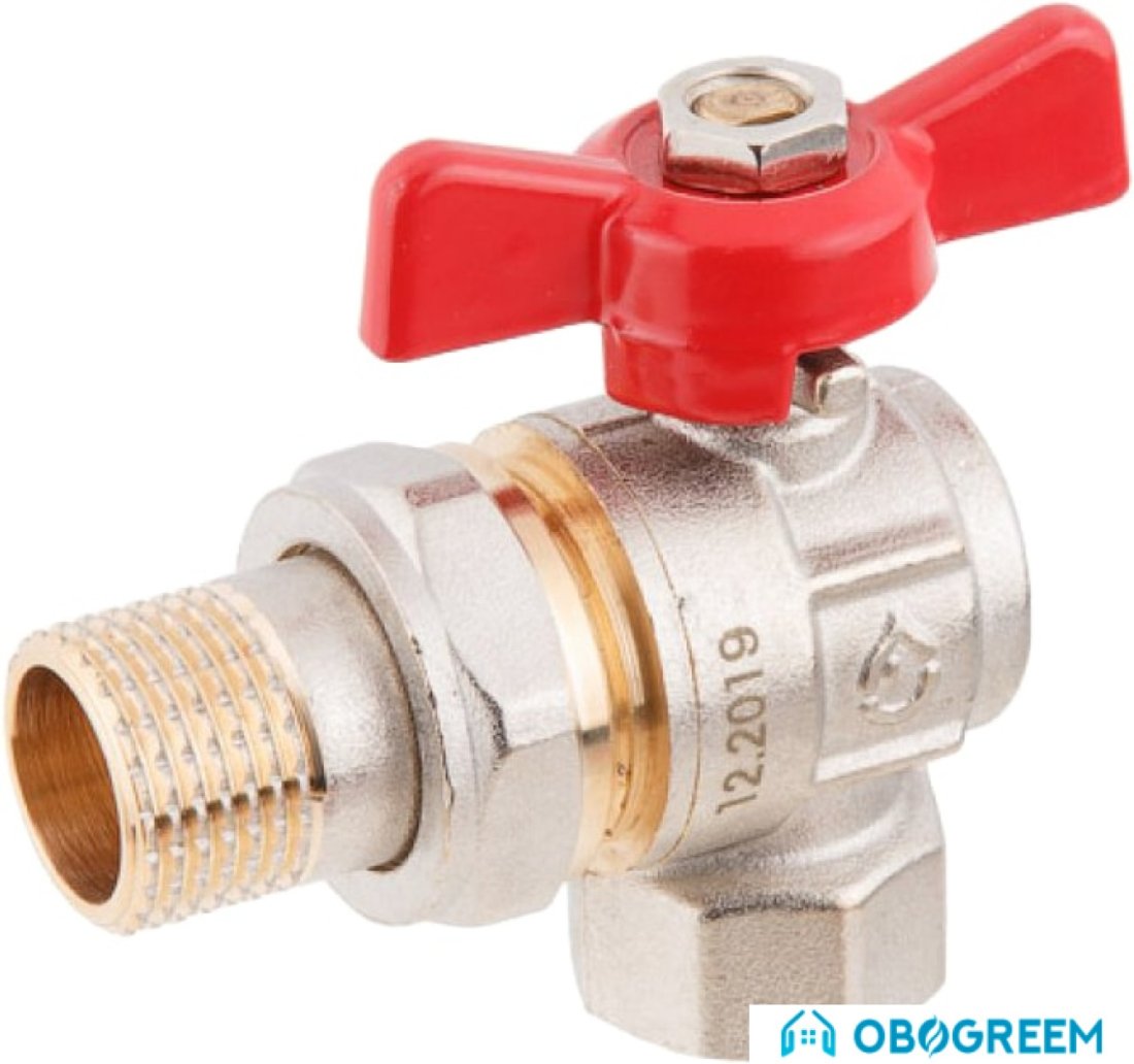 Запорная арматура AV Engineering Шаровой кран угловой бабочка НР-ВН 1" AVE094001E