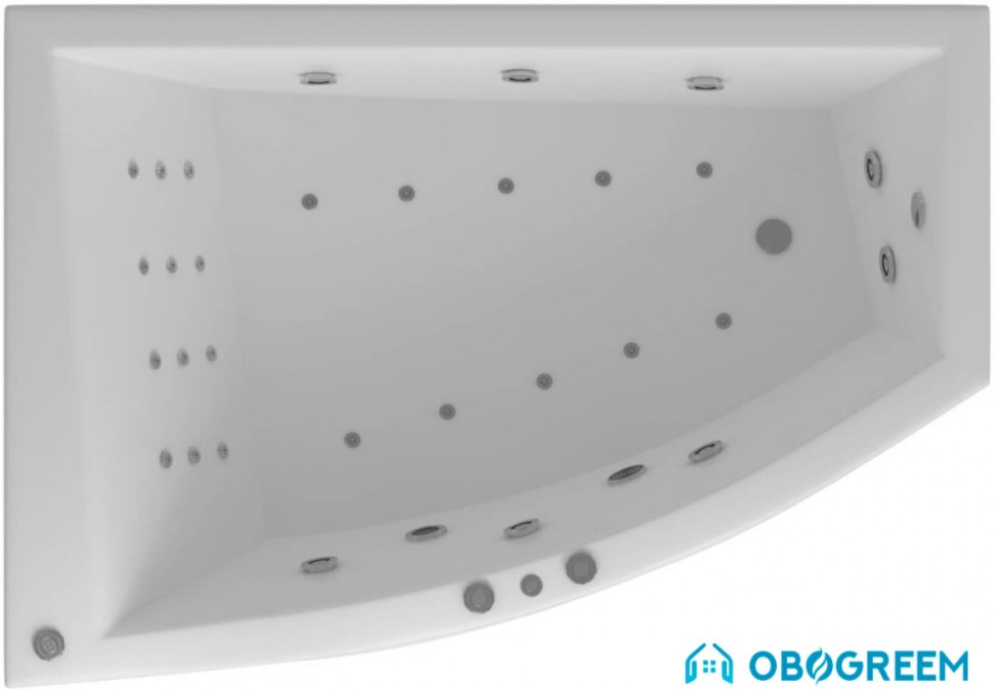 Ванна Aquatek Оракул 180x125 (с гидромассажем и экраном, слив справа)