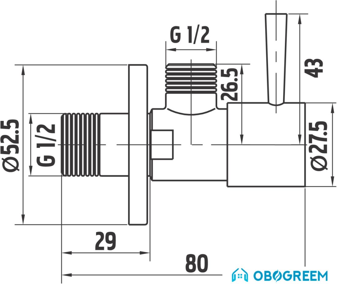 Запорная арматура Ferro Вентиль горизонтальный для смесителя 1/2"x1/2" Z296