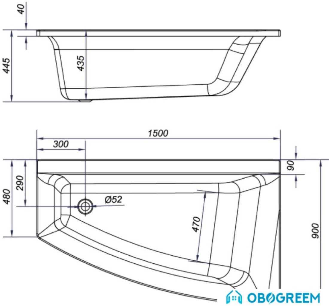 Ванна Cersanit Virgo Max 150x90 R [S301-130]