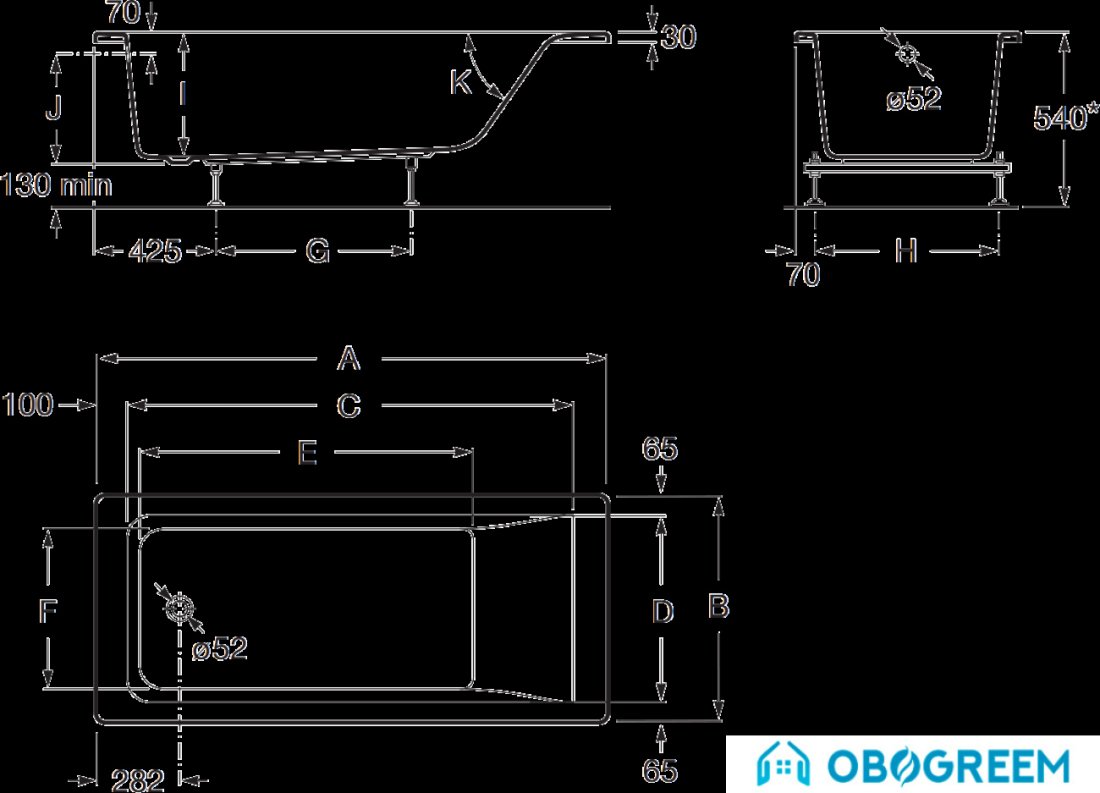 Ванна Roca Easy 170x75 (248149000)