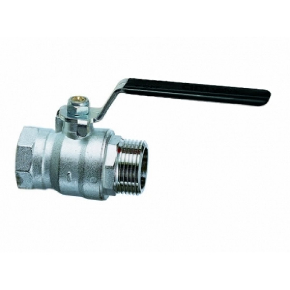 Кран шаровой полнопроходной ELSEN Strong T 2101 - 1" (НР/ВР, PN40, Tmax 150°С, ручка-рычаг черная)