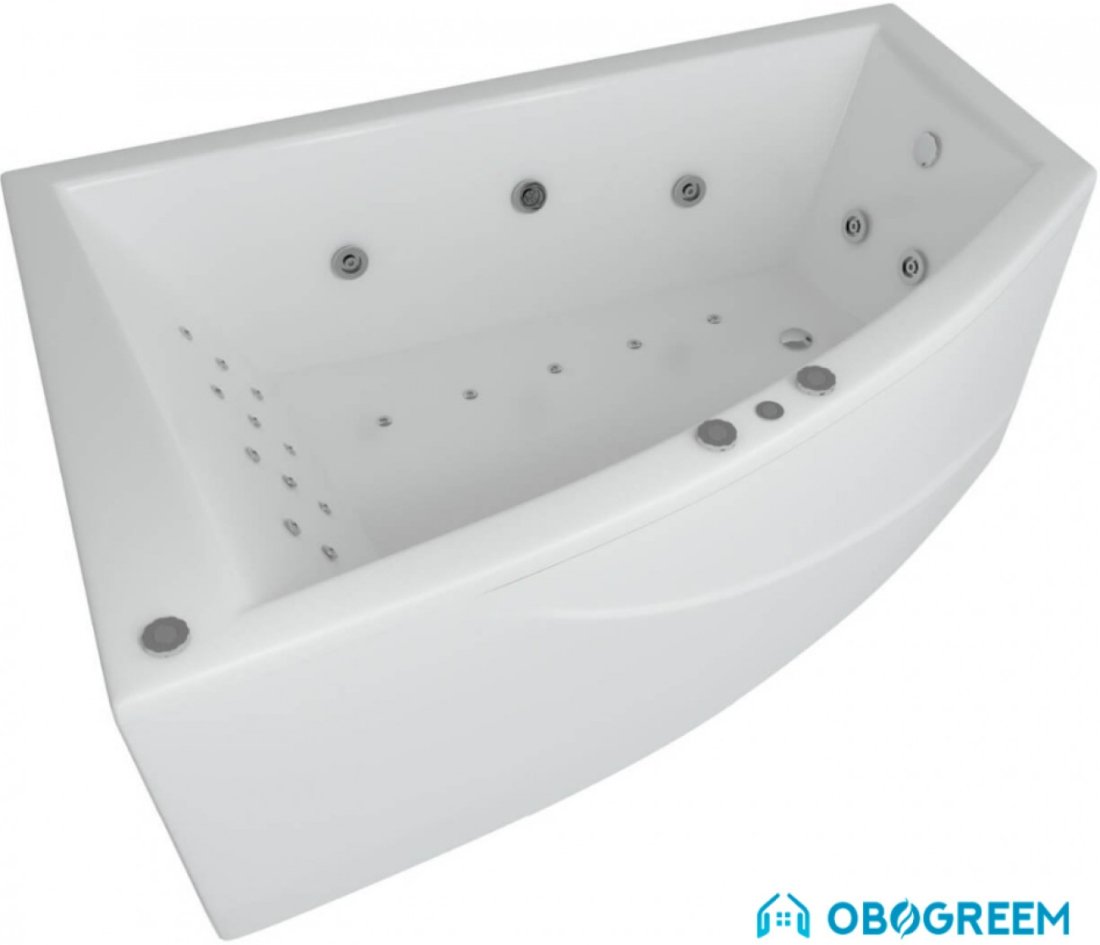 Ванна Aquatek Оракул 180x125 (с гидромассажем и экраном, слив справа)