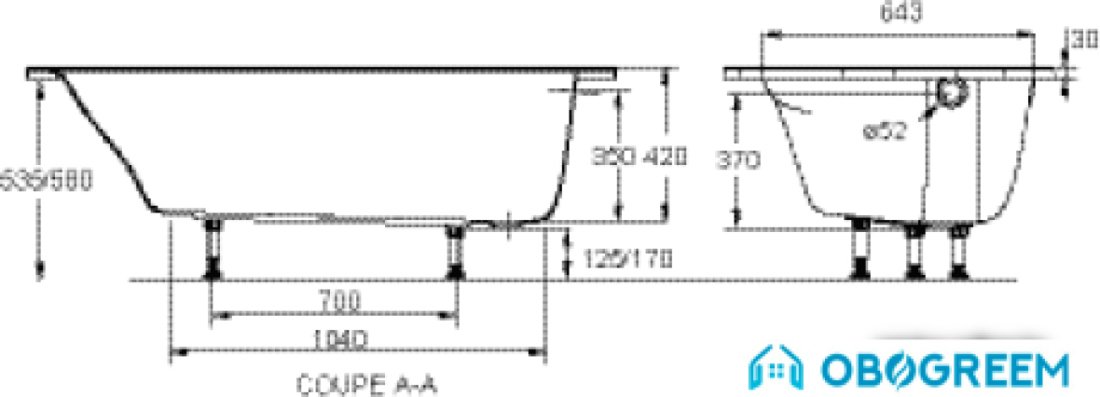 Ванна Jacob Delafon Odeon Up 160x90L [E6065RU]