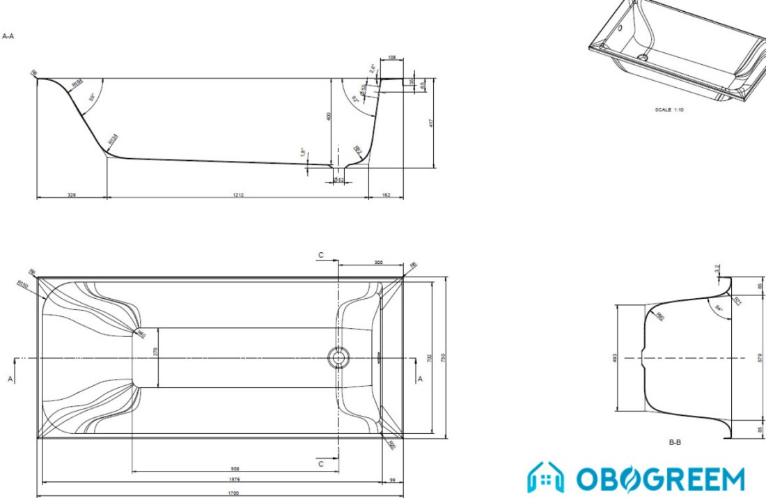 Ванна Ifo Olika 170x75