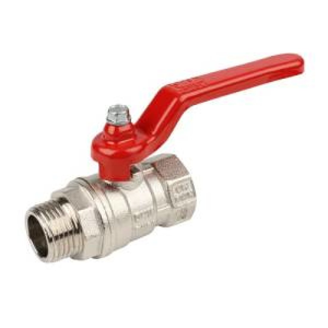 Кран шаровой STOUT - 3/4" (НР/ВР, PN30, Tmax 150°С, ручка-рычаг красная)