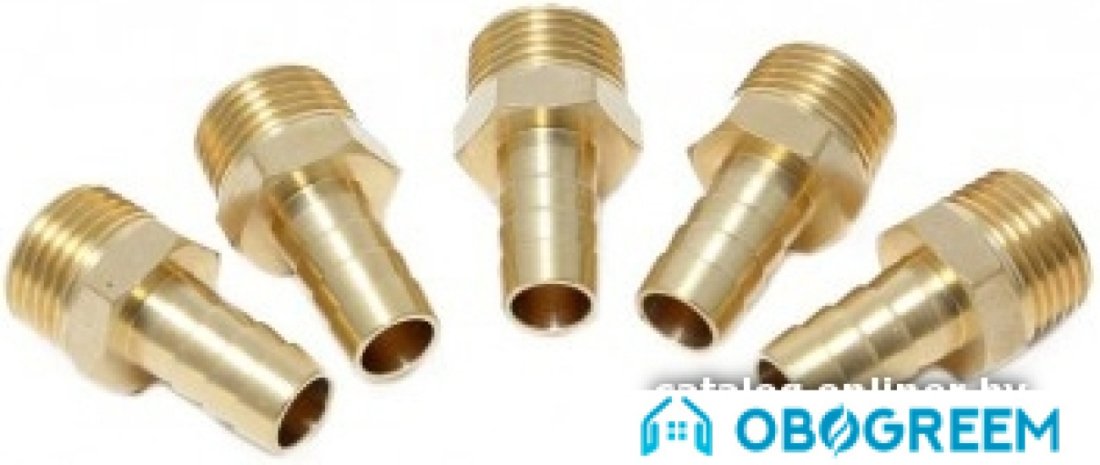 FORSAGE Штуцер пневмат наруж резьба 1/2" елочка 10 мм F-MH08-06K (5 шт.)