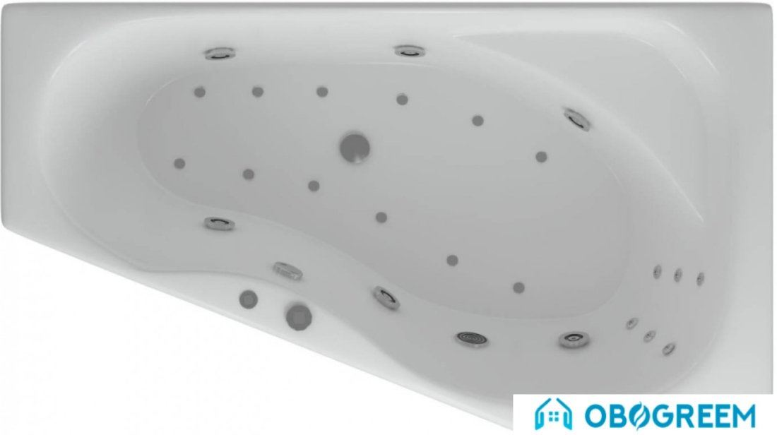 Ванна Aquatek Медея 170x95 (с гидромассажем и экраном, слив справа)