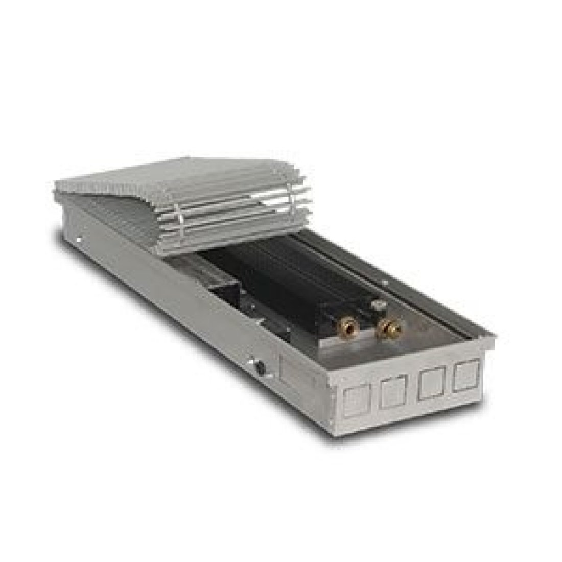Внутрипольный конвектор PrimoClima PCVS90-3000 с вентилятором, решетка из алюминия анодированного в натуральный цвет
