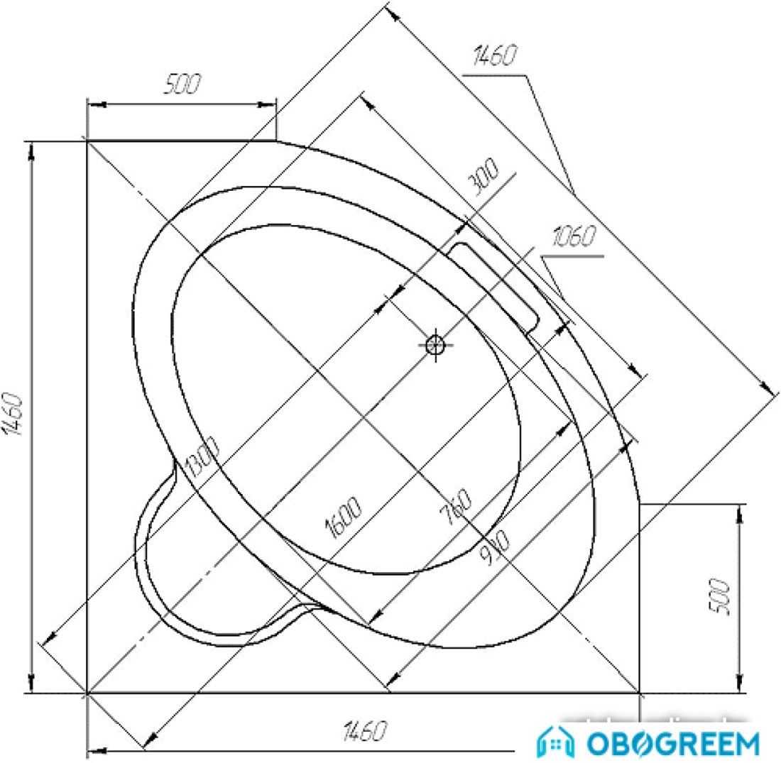 Ванна Aquatek Калипсо 146x146