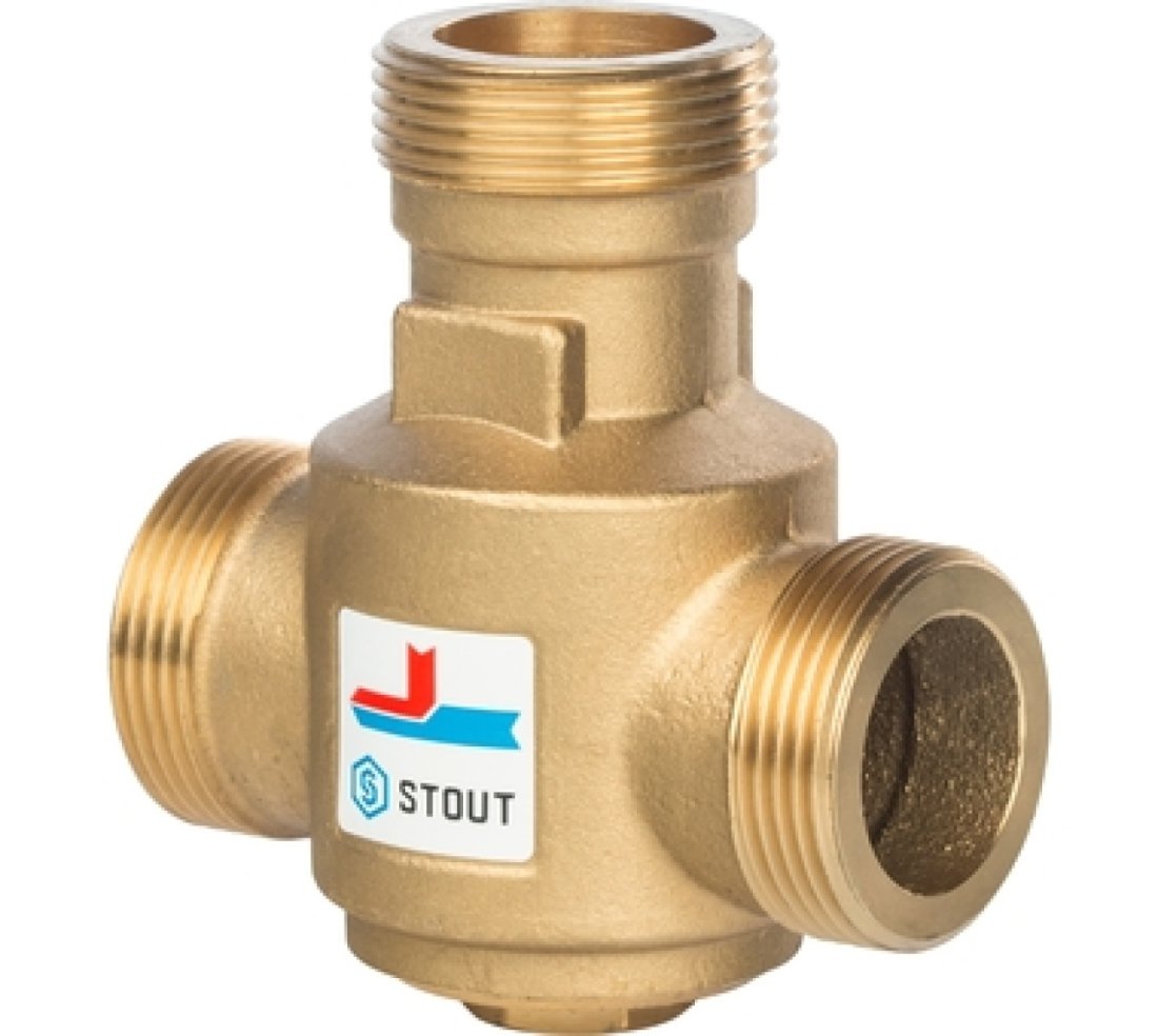 SVM-0030-325508 STOUT Трехходовой смесительный клапан G 1" 1/4 НР  70°С
