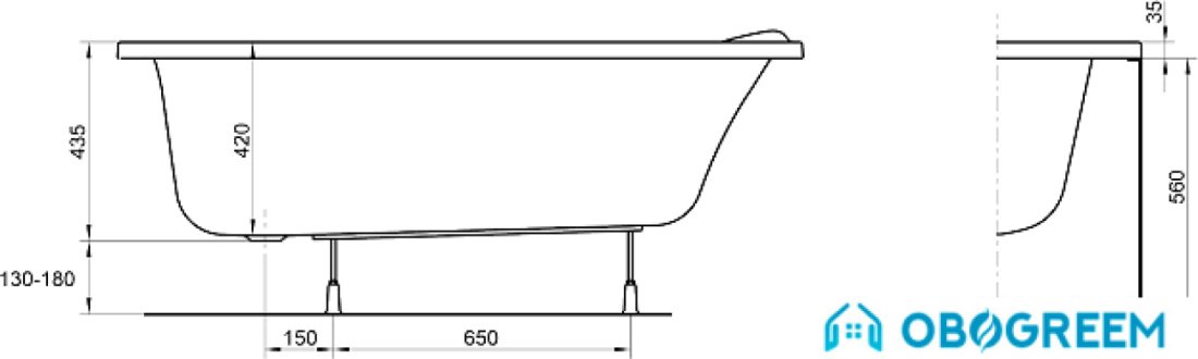 Ванна Kolo Mystery 150x95 R [XWA3750000]