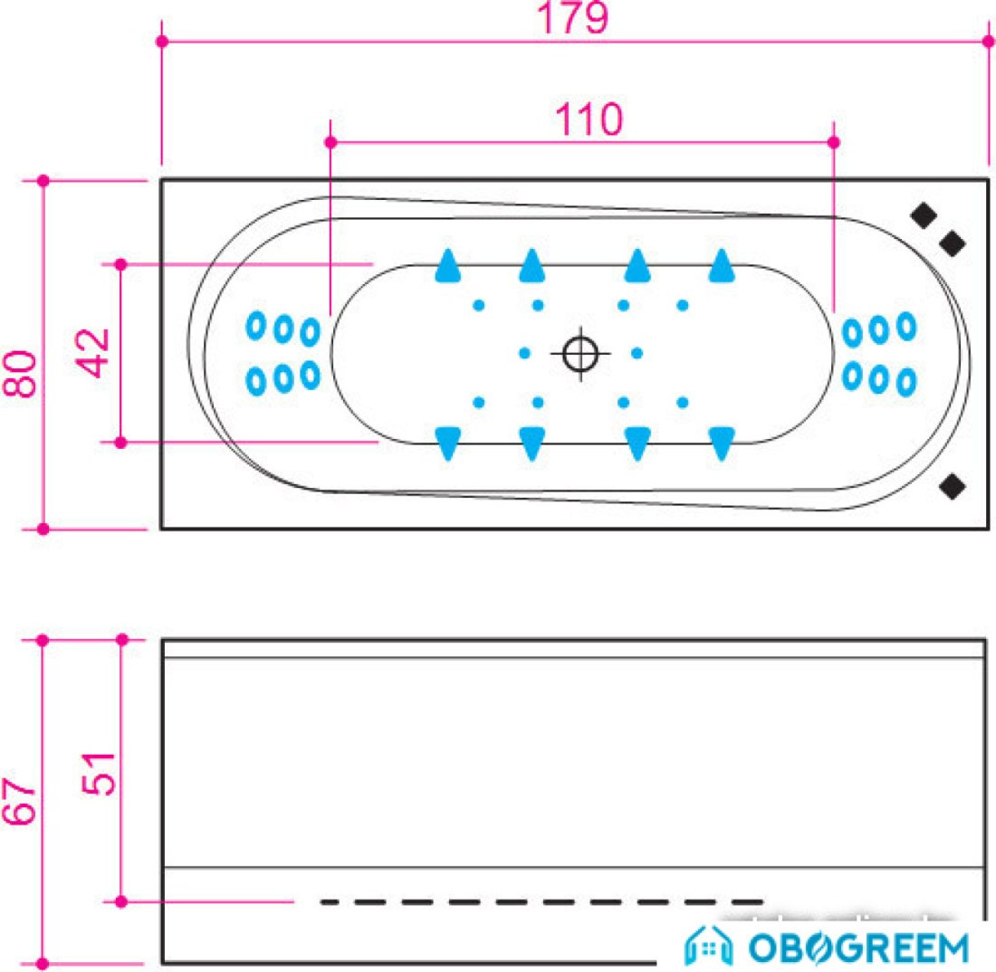 Ванна Balteco Modul 18 S2 179x80
