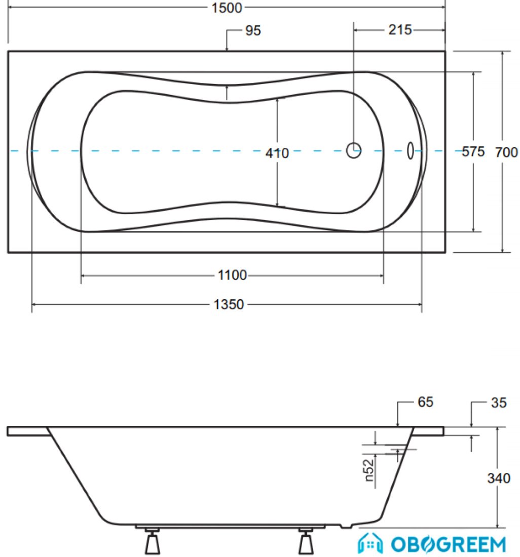 Ванна Besco Aria ProSafe 150x70