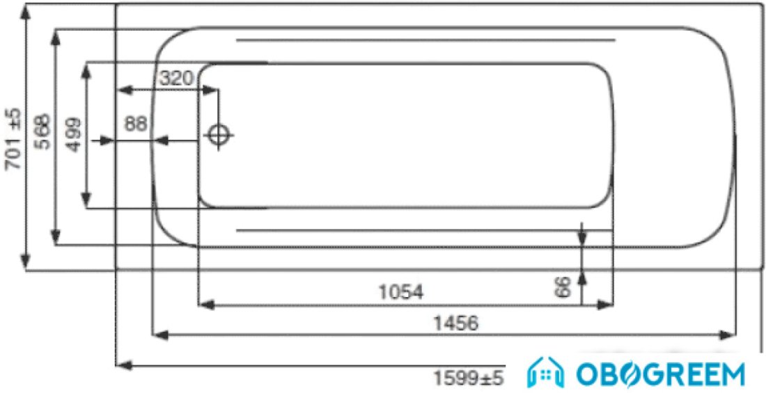 Ванна Jika Clavis 160x70 Comfort [2.3449.1.000.671.1]
