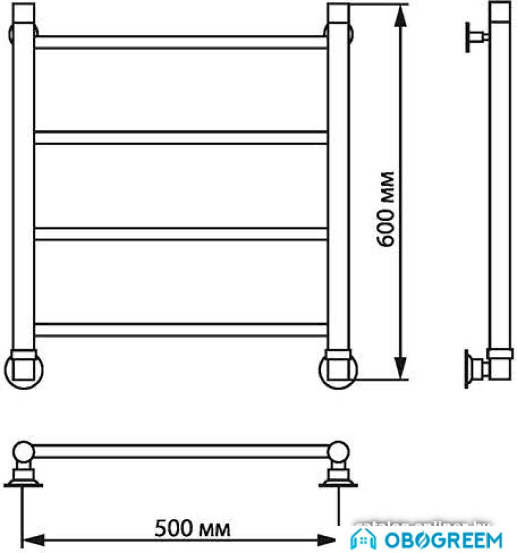 Полотенцесушитель Luxon J 80x50 (нижнее подключение)
