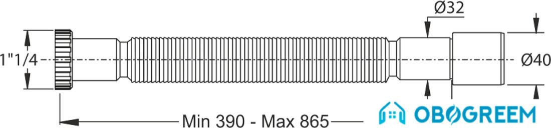 Фитинг Bonomini Гофра 1 1/4"x40 390-865 9334OT54B0
