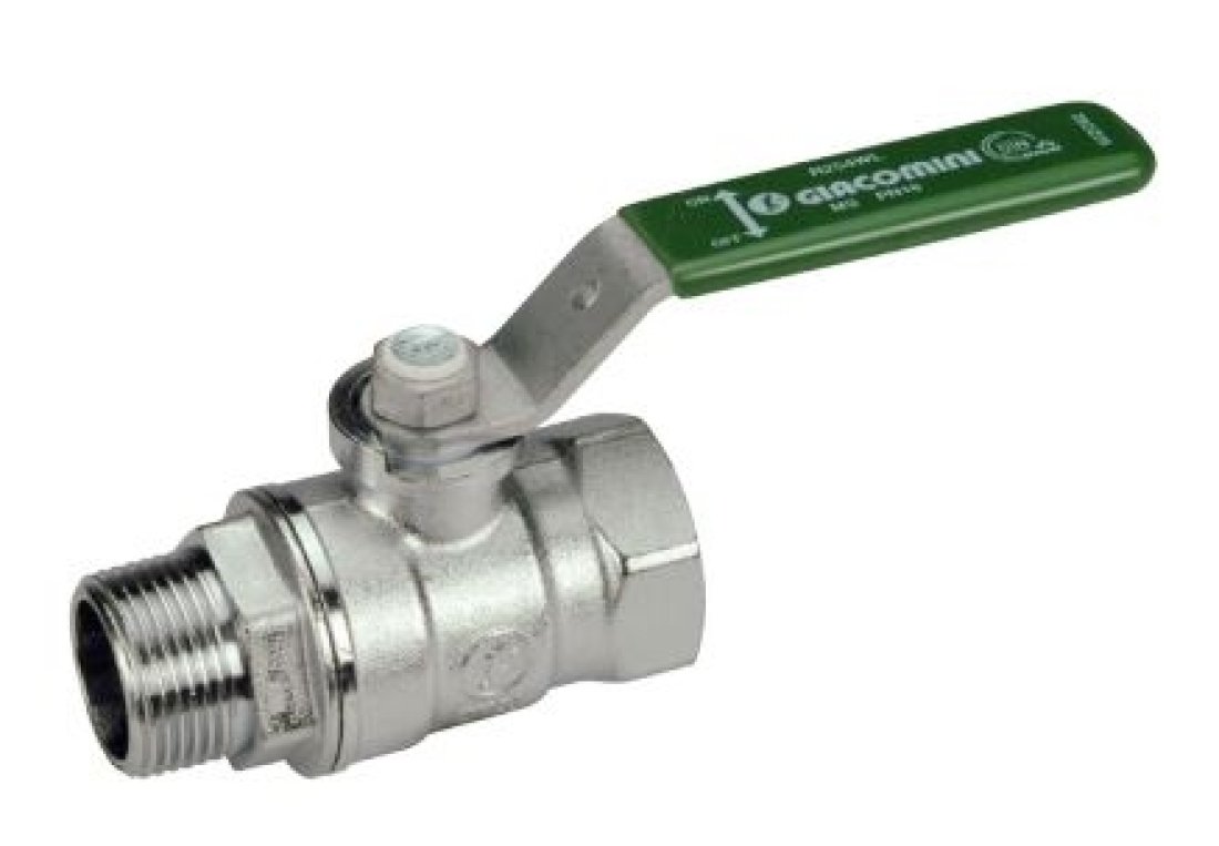 Кран шаровой латунь хром R254WL Ду 50 Ру35 ВР/НР рычаг Giacomini R254WX058