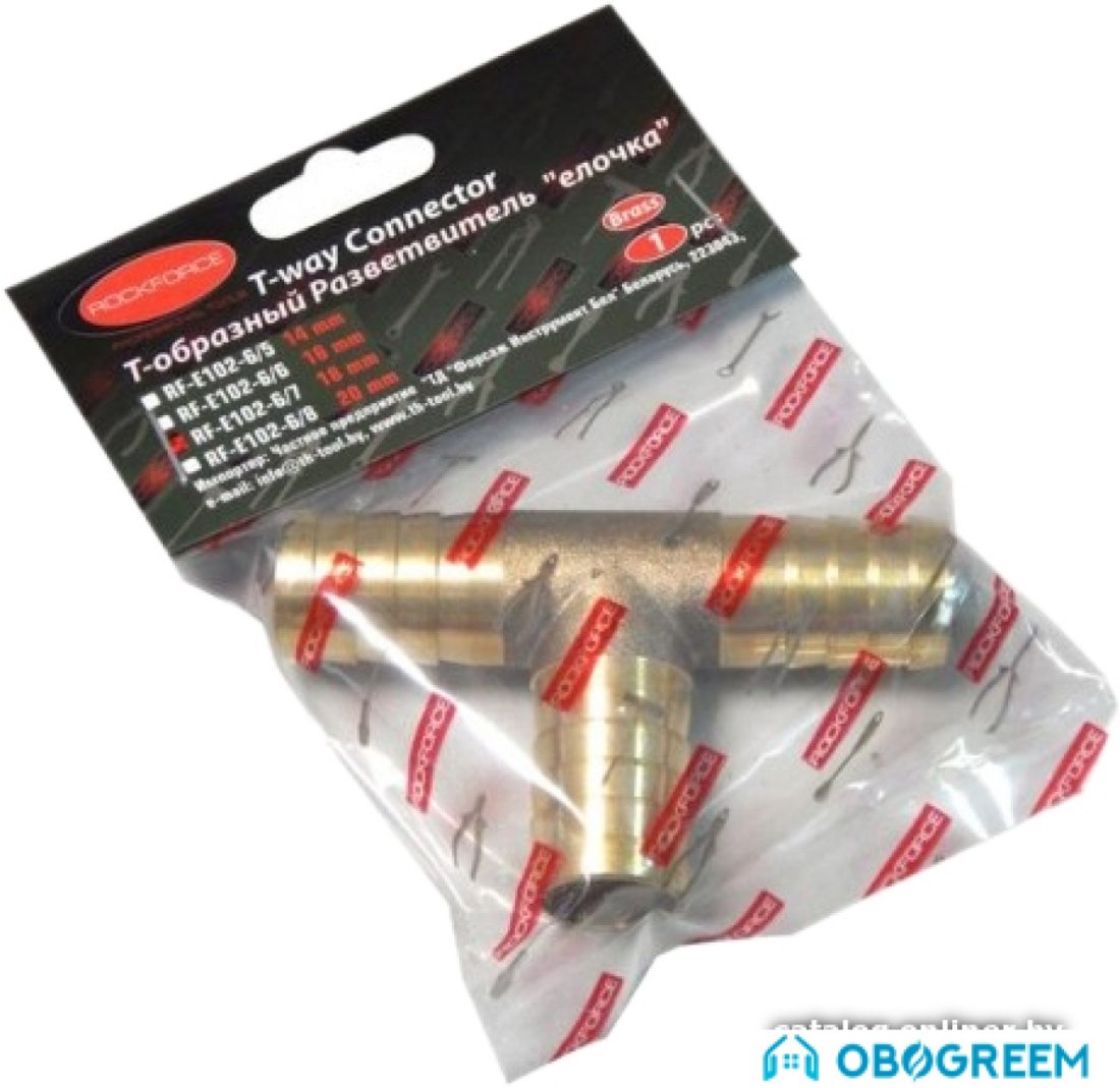 Фитинг RockForce Разветвитель T-образный елочка 16 мм RF-E102-6/6