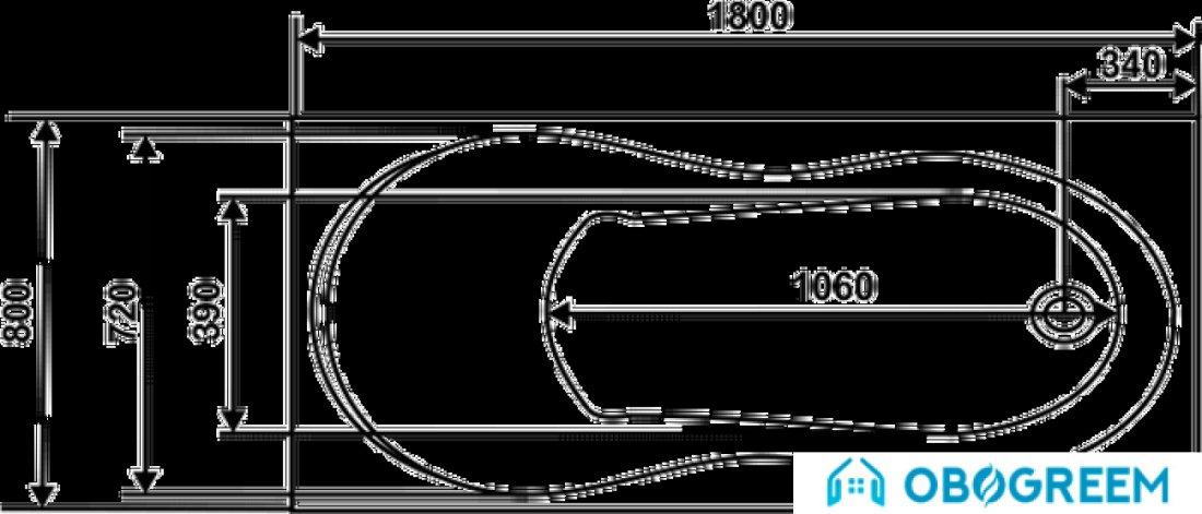 Ванна Eurolux Оливия 180x80