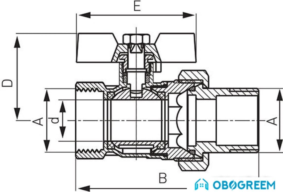 Запорная арматура Ferro Шаровой кран Standart 3/4" НР-ВР бабочка KSS2