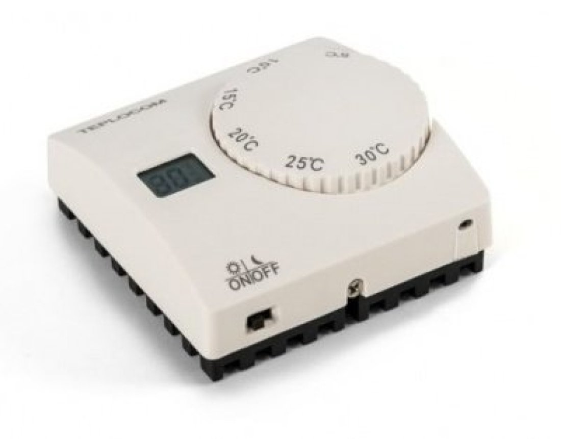 Teplocom  Термостат комнатный Teplocom TS-2AA/8A, проводной, реле 250В, 8А