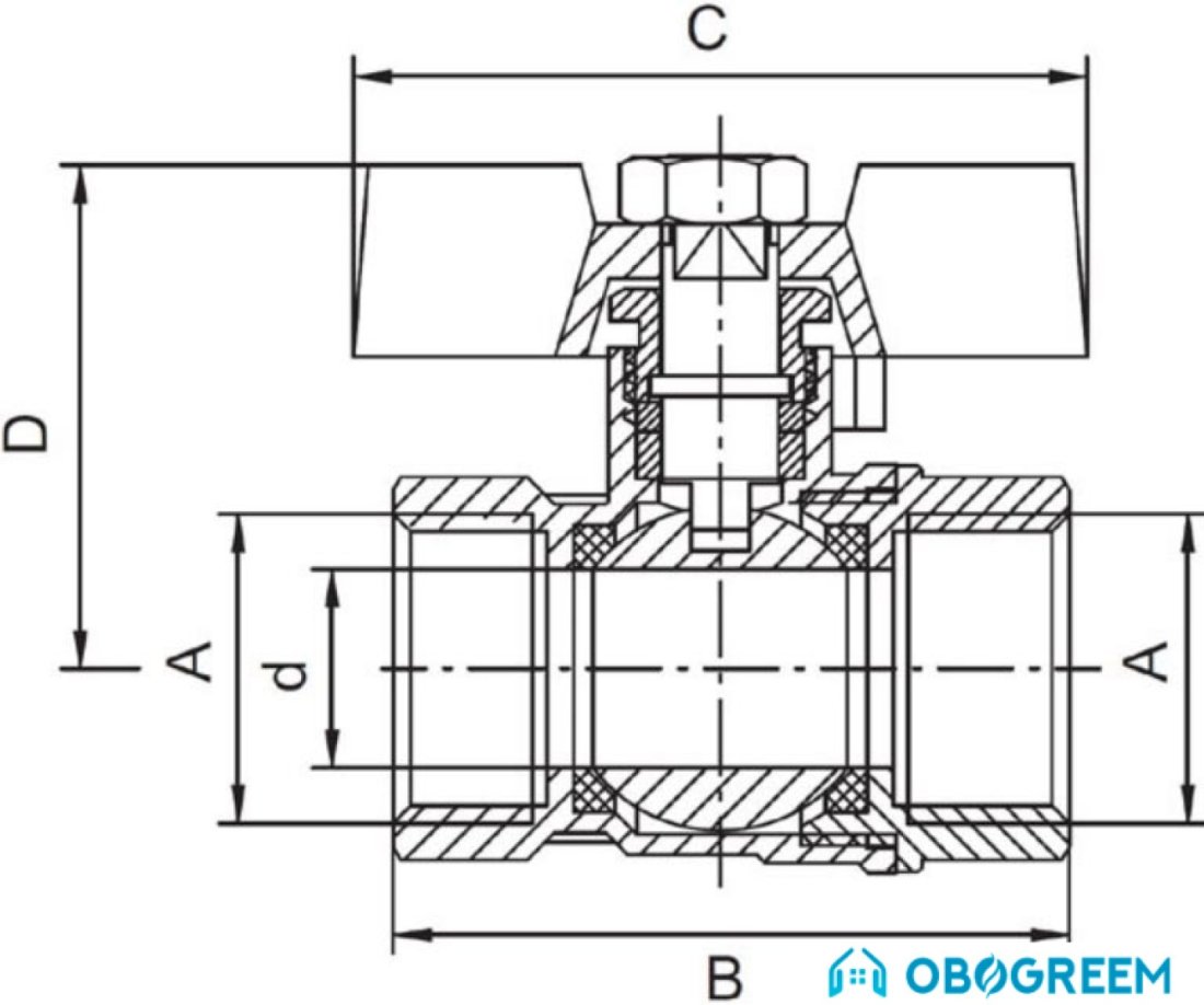 Ferro Кран шаровый ГГ 3/4"