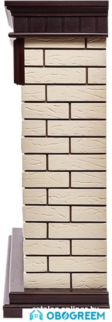 Портал Firelight Bricks 30 (камень бежевый/шпон темный дуб)
