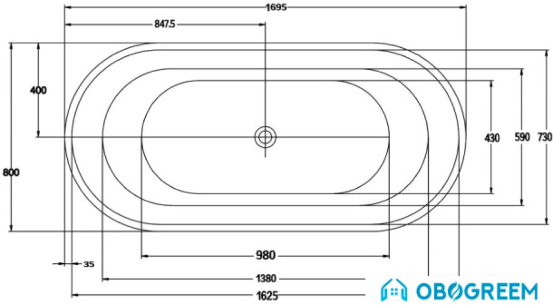 Ванна BelBagno BB40 170x80