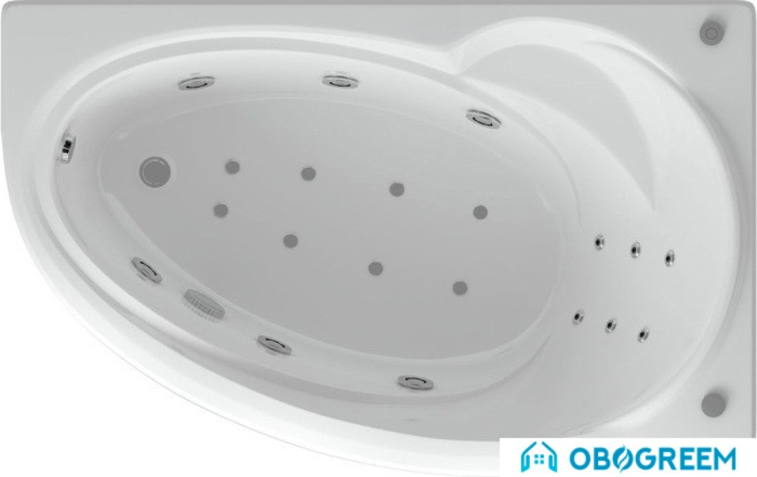 Ванна Aquatek Бетта 170х97 с гидромассажем (правая, с экраном)