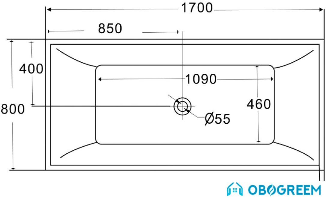 Ванна BelBagno BB54 170x80
