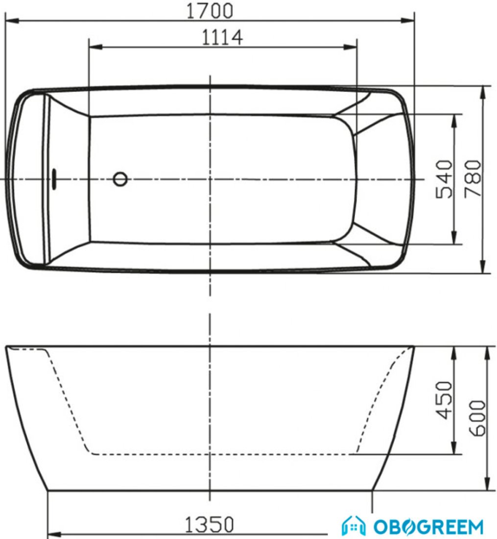 Ванна BelBagno BB304 170x78