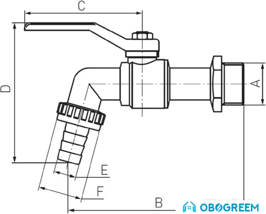 Запорная арматура Ferro Кран шаровый водоразборный под шланг 3/4"