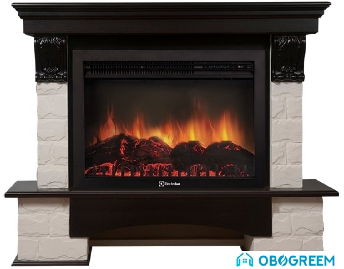 Портал Firelight Forte 30S (камень белый/шпон венге)