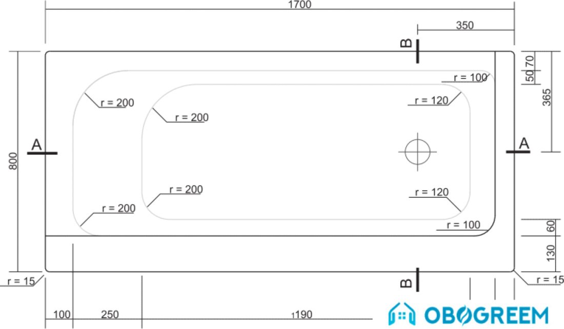 Ванна Cersanit Smart 170x80 L (с каркасом)