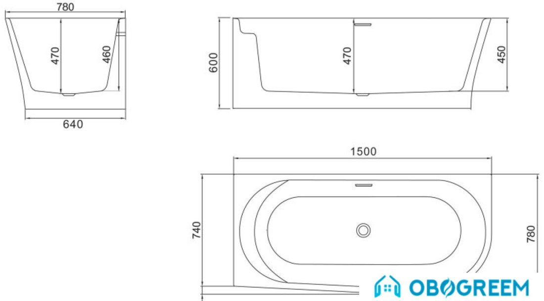 Ванна BelBagno BB410 150x78 (левая)