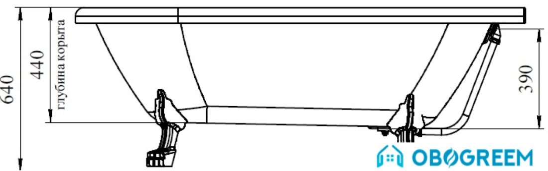Ванна Radomir Венеция 175x80 (золотой)