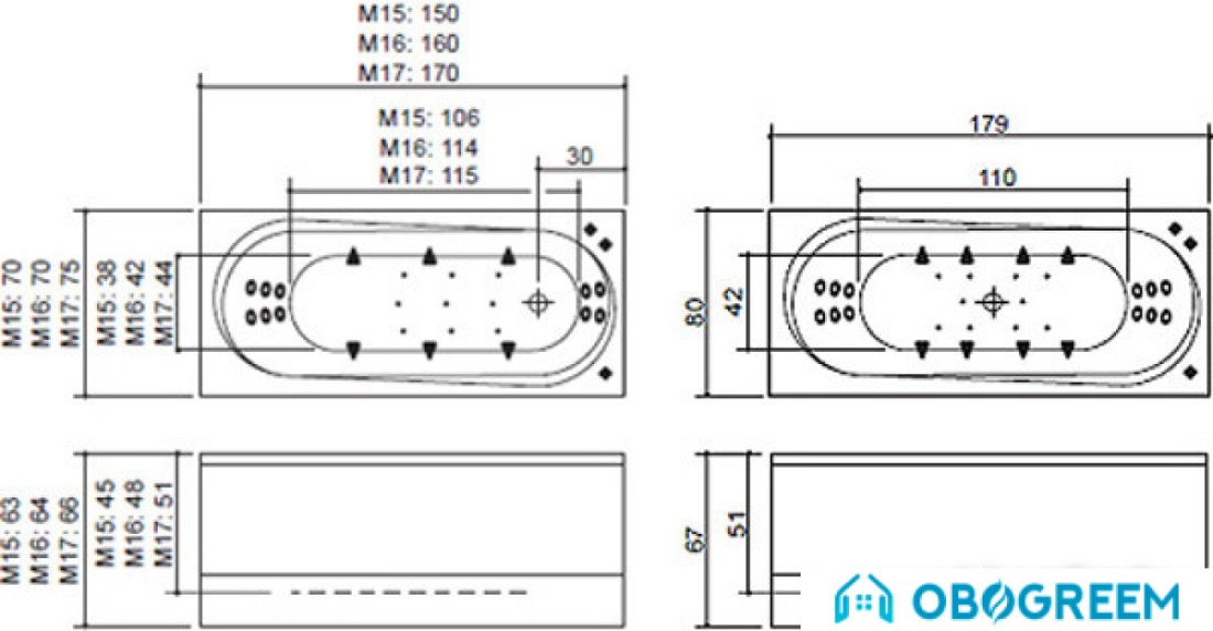 Ванна Balteco Modul 16 S3 160x70