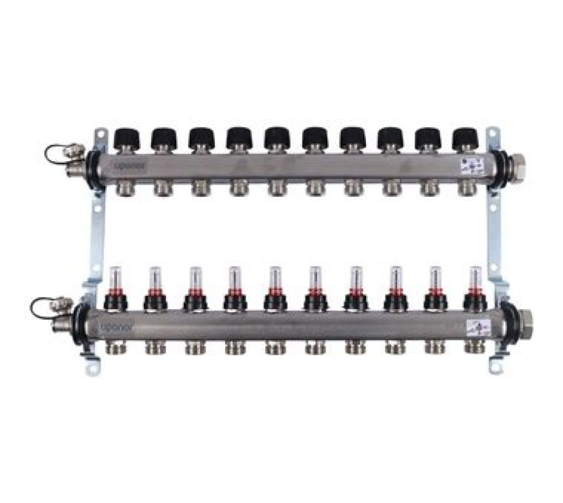 Uponor Smart S коллектор с расходомерами, выходы 10X3/4 евроконус