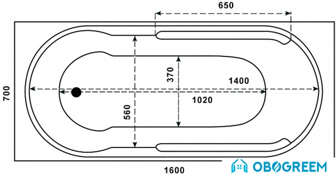 Ванна BAS Гоа 160х70