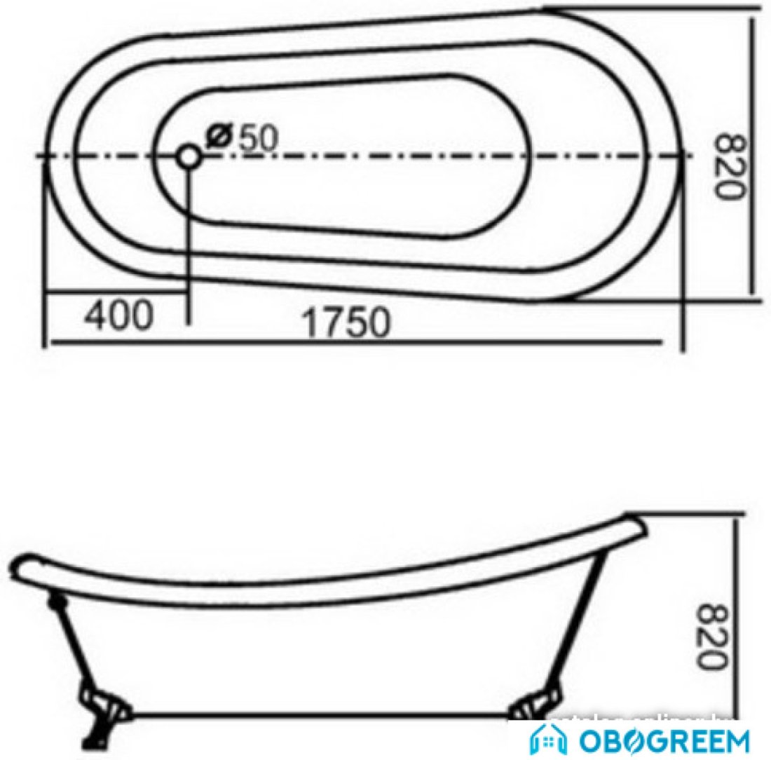 Ванна Gemy G9030A 82x175