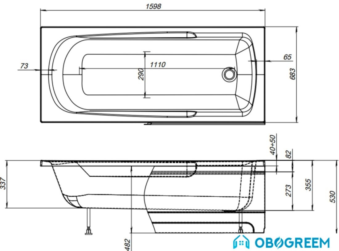 Ванна Aquanet Extra 160x70