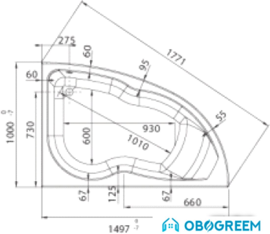 Ванна Jacob Delafon Micro Mega Duo 150x100R [E60219RU]