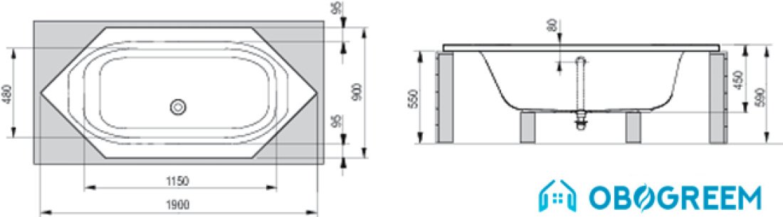 Ванна Ideal Standard Active 190x90 [K181401]