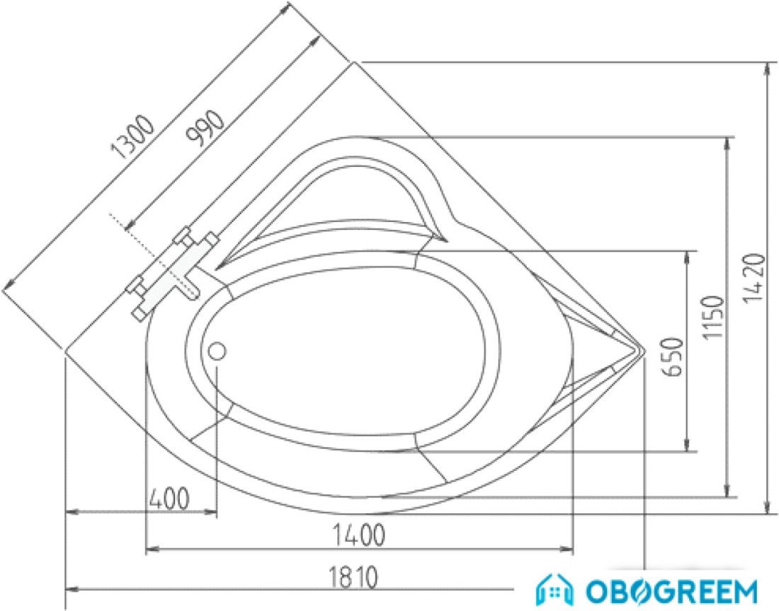 Ванна Alpen Sirius 130x130