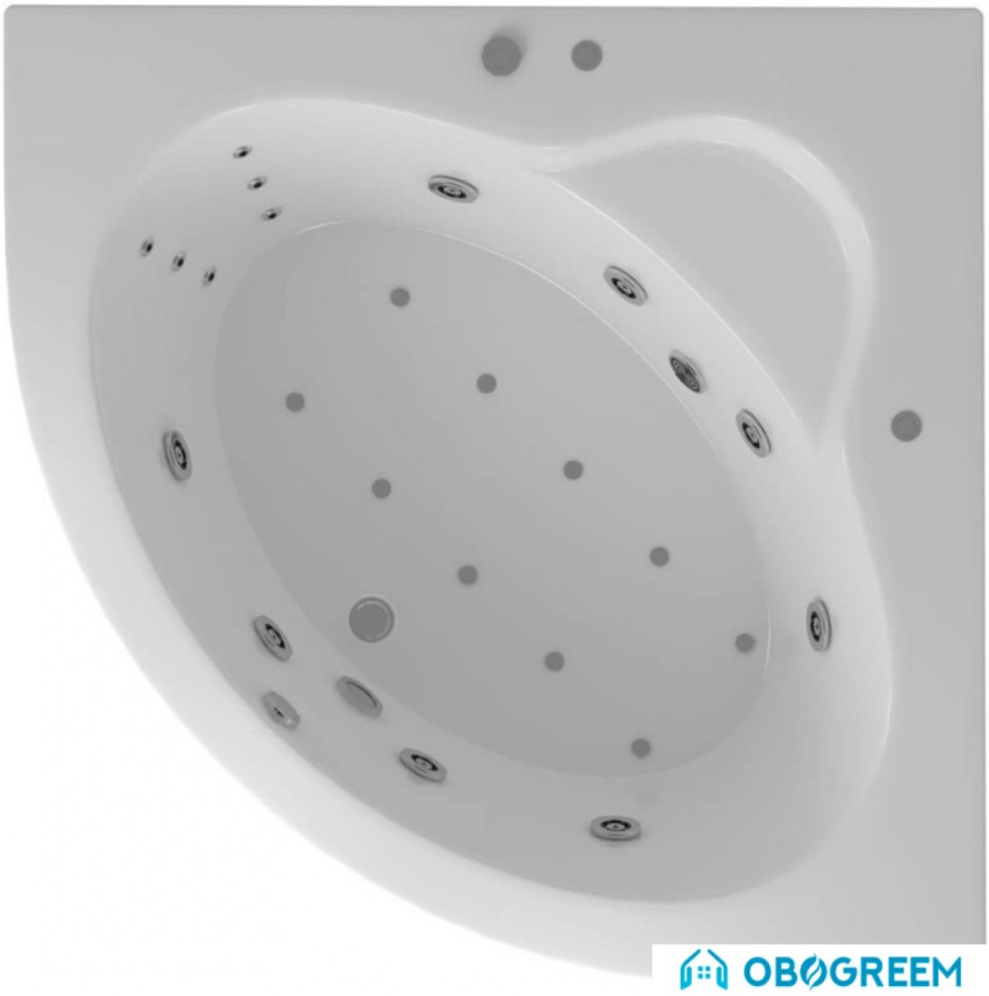 Ванна Aquatek Калипсо 146x146 (гидромассаж 4 плоских форсунки, экран)