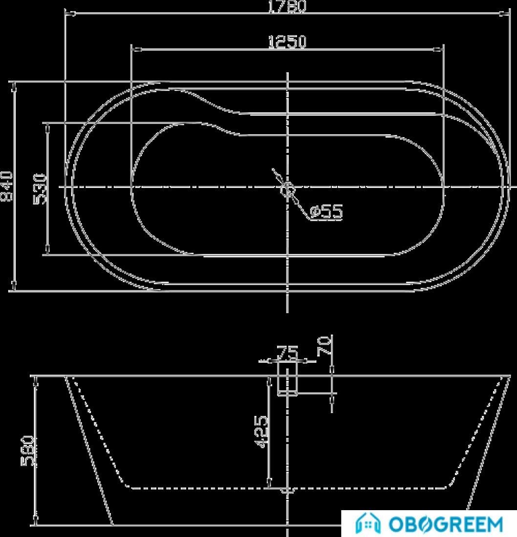 Ванна BelBagno BB14 178x84