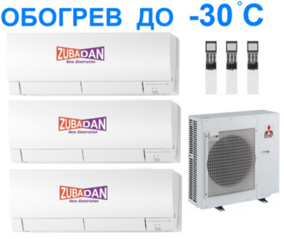 Тепловой насос Mitsubishi Electric MXZ-4E83VAHZ + 3 внутренних блока типа Deluxe FH (25+25+25)